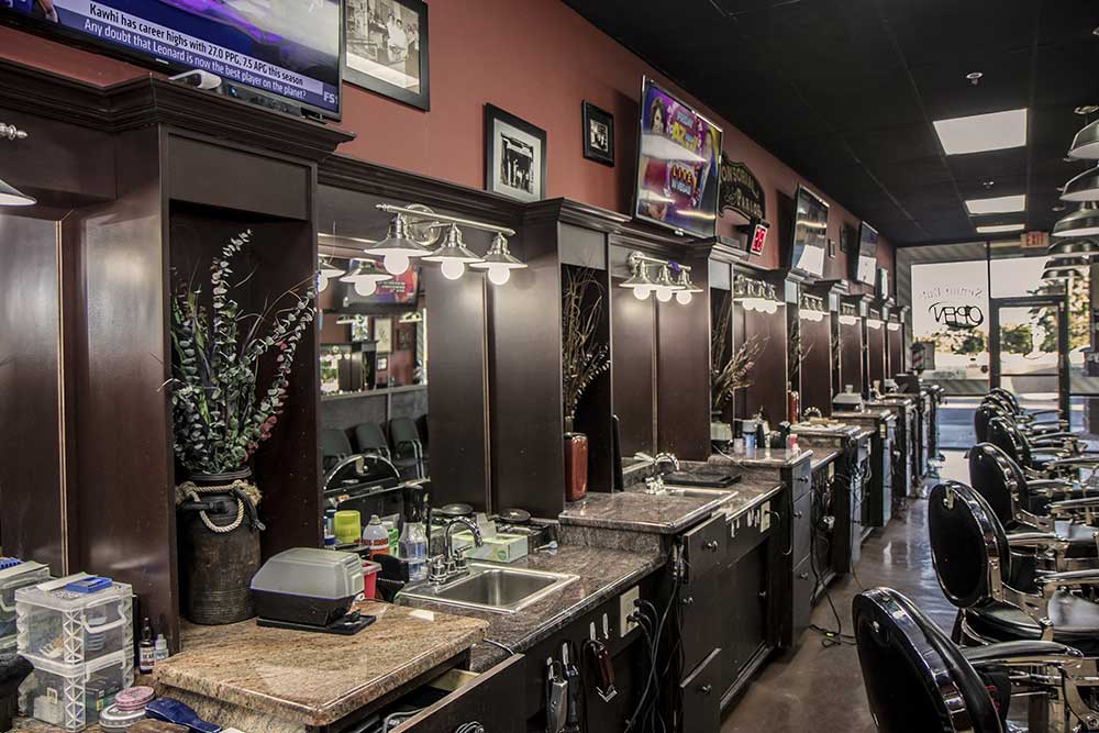 view of barbers work stations